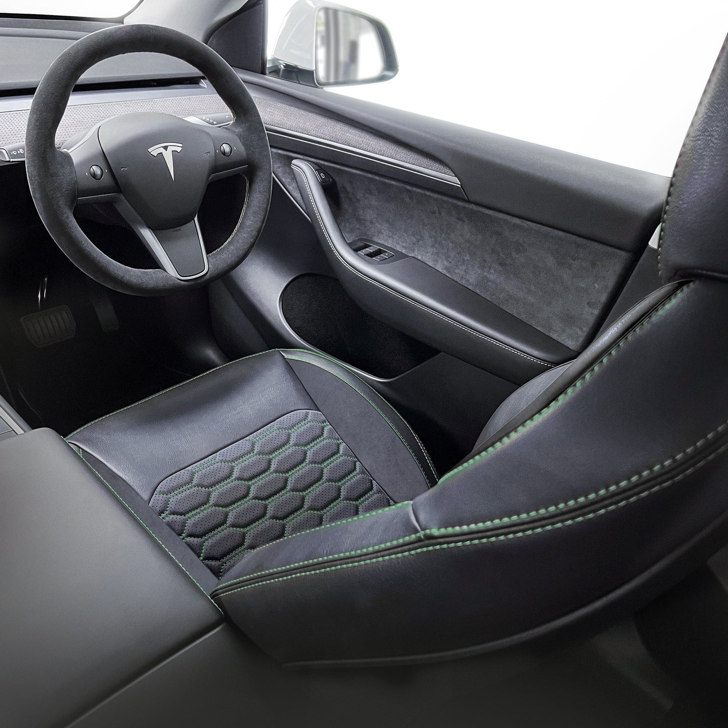 Exclusive 6x6 Anthracite / Honeycomb Anthracite / Stitching Green