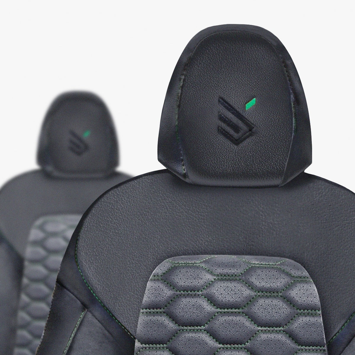 Exclusive 6x6 Anthracite / Honeycomb Anthracite / Stitching Green