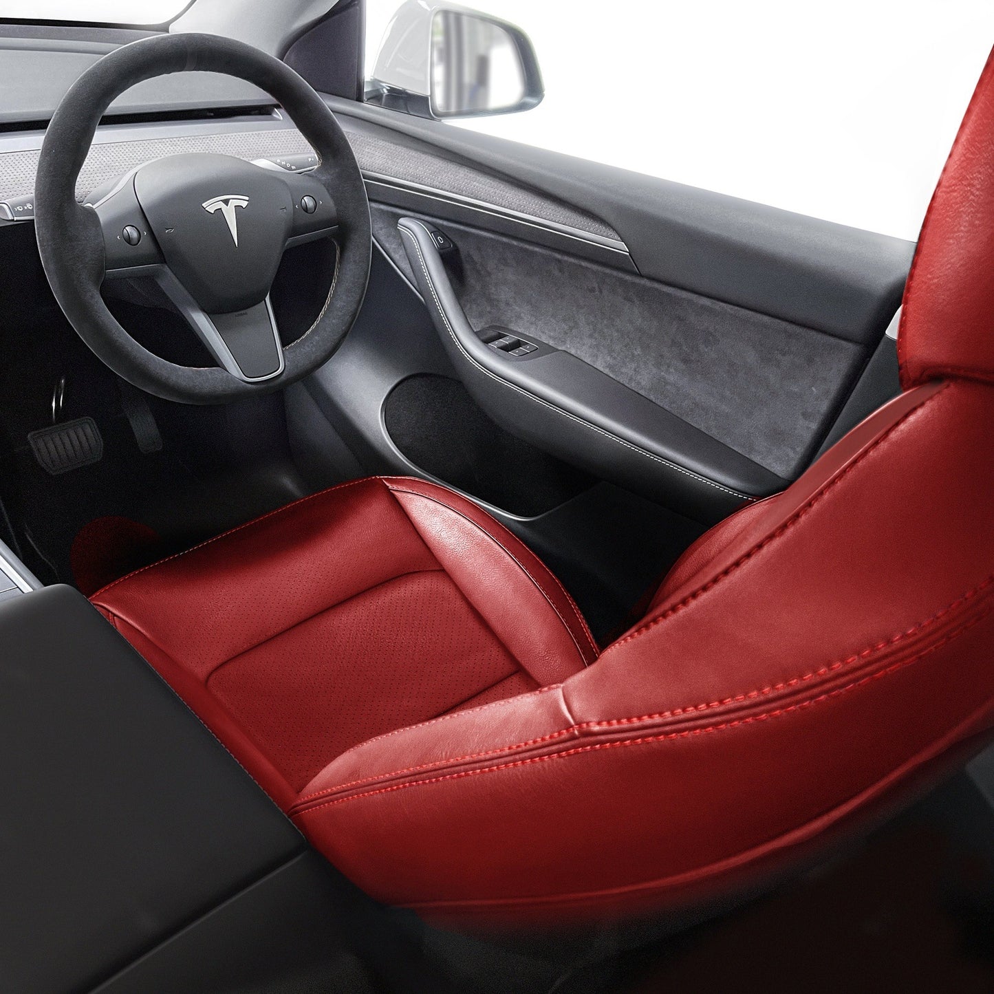Leather Look Red / Perforated Red