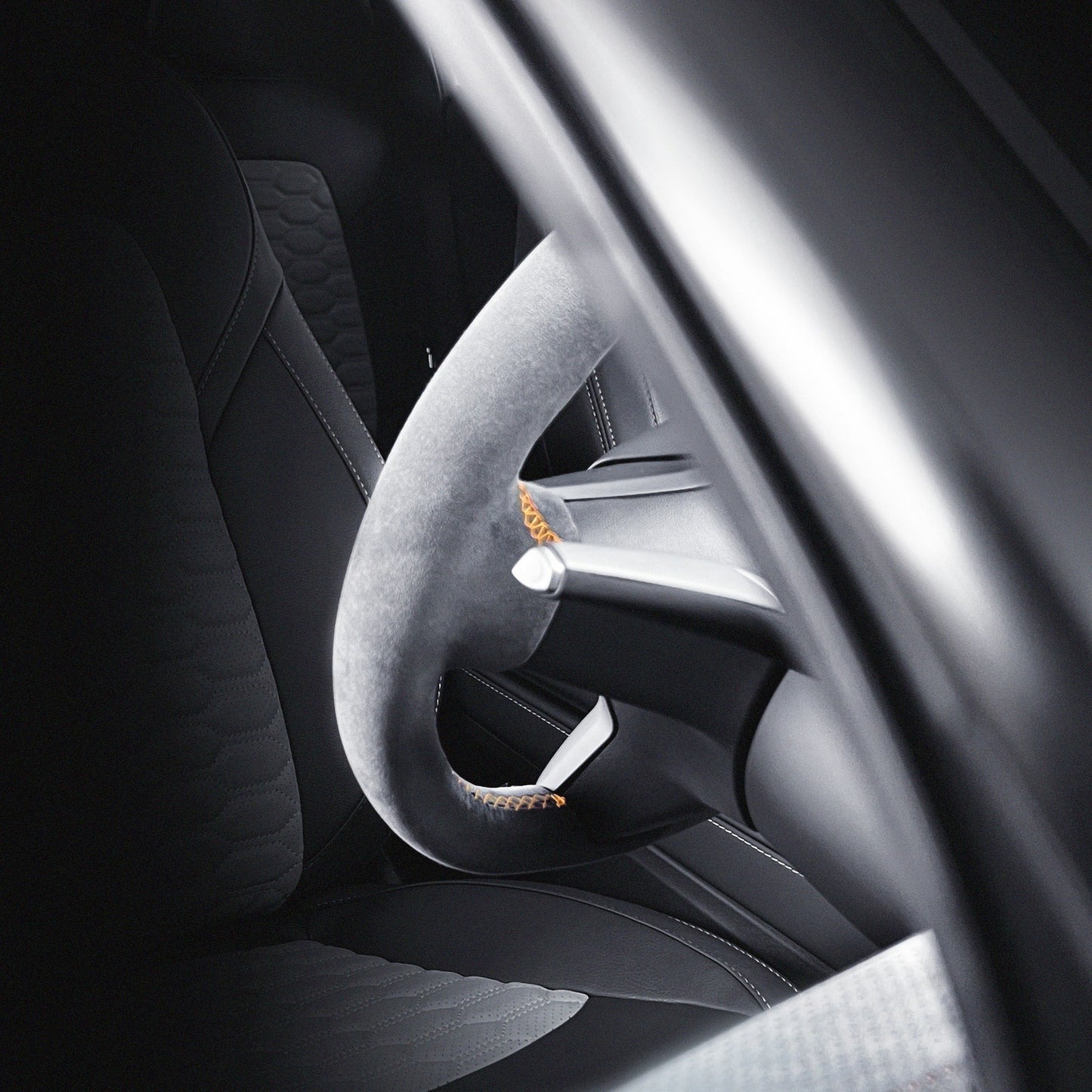 Alcantara Classic Steering Wheel Re-Trim for Tesla Model Y - Electrovogue