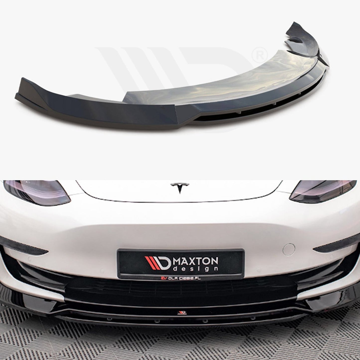 MAXTON® DESIGN Front Splitter / Version 3 for Tesla Model 3 - Electrovogue