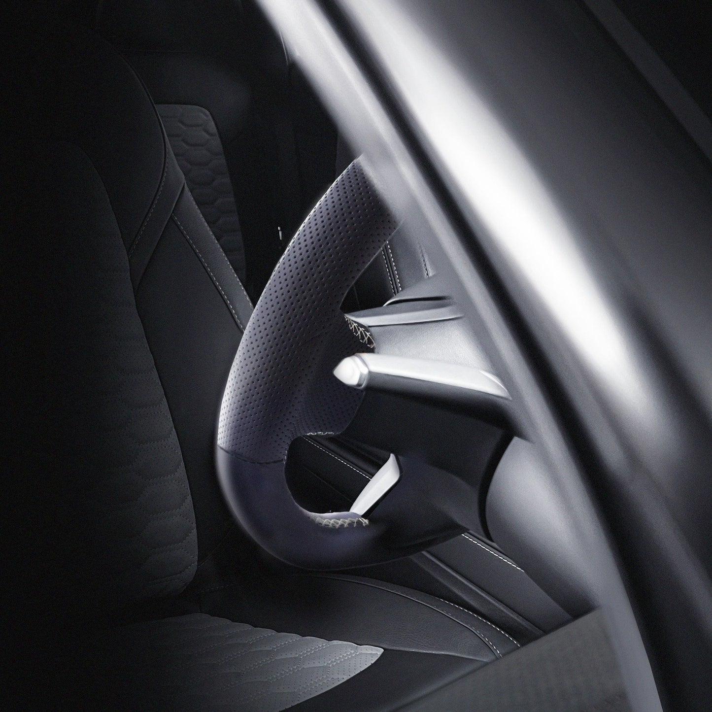 Leather Steering Wheel Re-Trim for Tesla Model 3 - Electrovogue