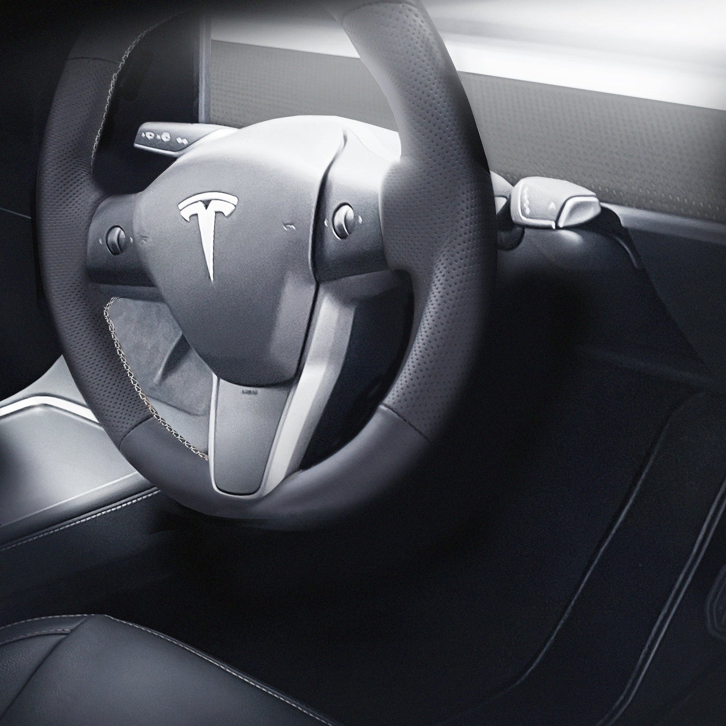 Leather Steering Wheel Re-Trim for Tesla Model 3 - Electrovogue