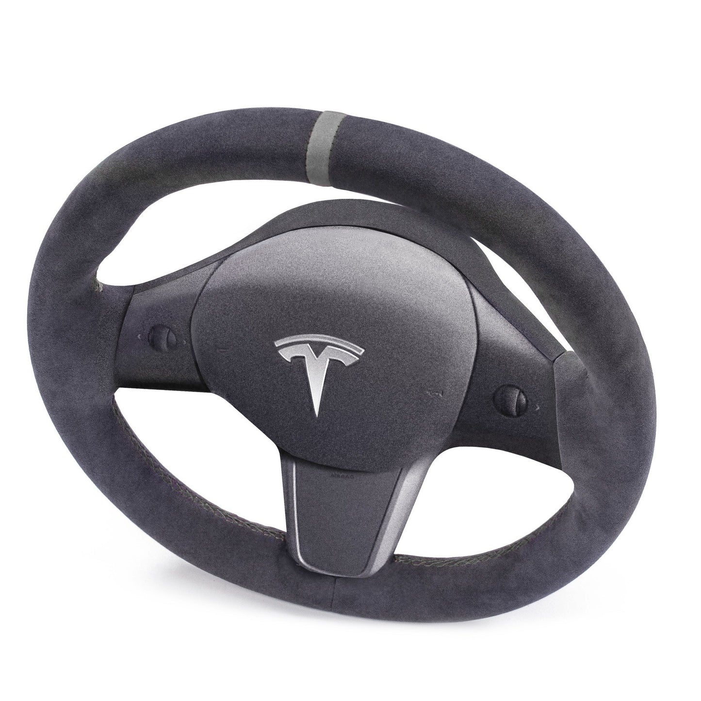 Alcantara Classic Steering Wheel Re-Trim for Tesla Model Y - Electrovogue
