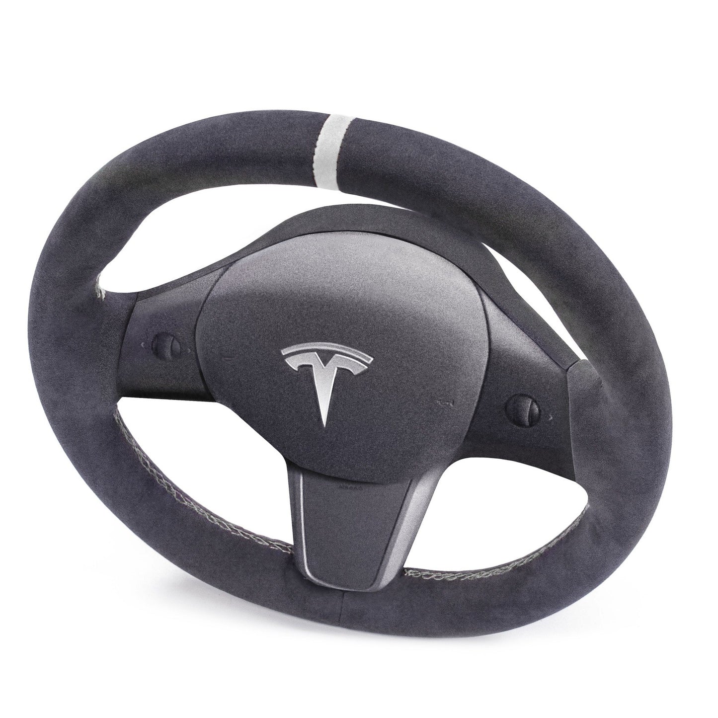 Alcantara Classic Steering Wheel Re-Trim for Tesla Model Y - Electrovogue