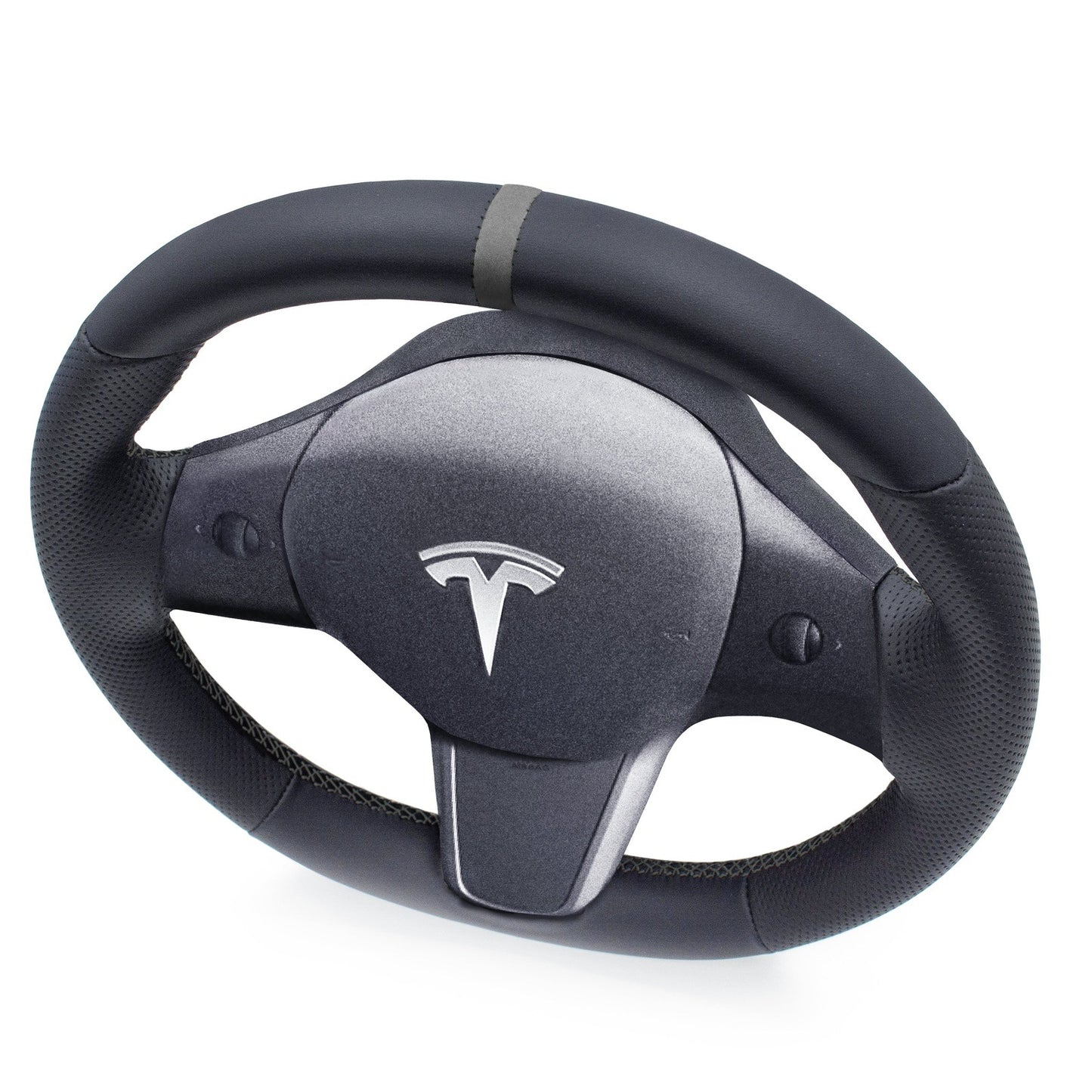 Leather Steering Wheel Re-Trim for Tesla Model 3 - Electrovogue