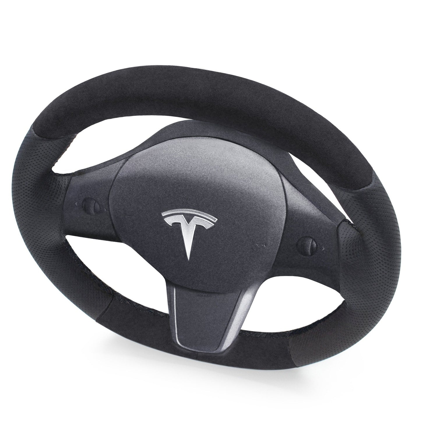 Leather and Alcantara Steering Wheel Re-Trim for Tesla Model Y - Electrovogue