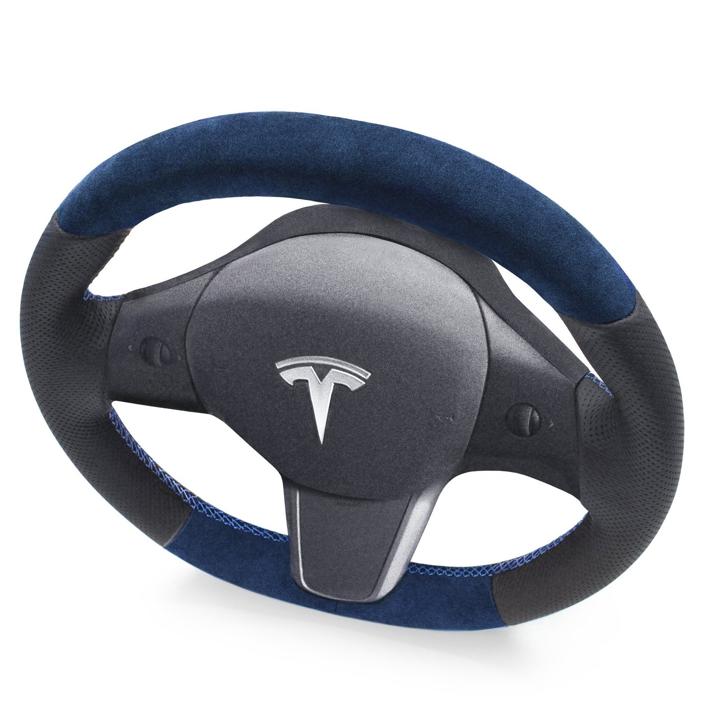 Leather and Alcantara Steering Wheel Re-Trim for Tesla Model Y - Electrovogue