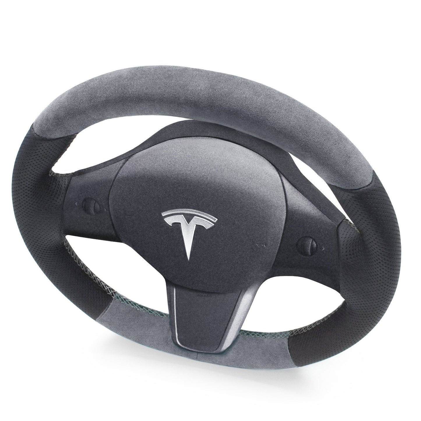 Leather and Alcantara Steering Wheel Re-Trim for Tesla Model 3 - Electrovogue