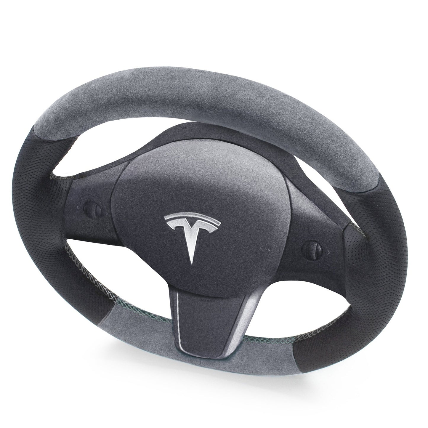 Leather and Alcantara Steering Wheel Re-Trim for Tesla Model Y - Electrovogue