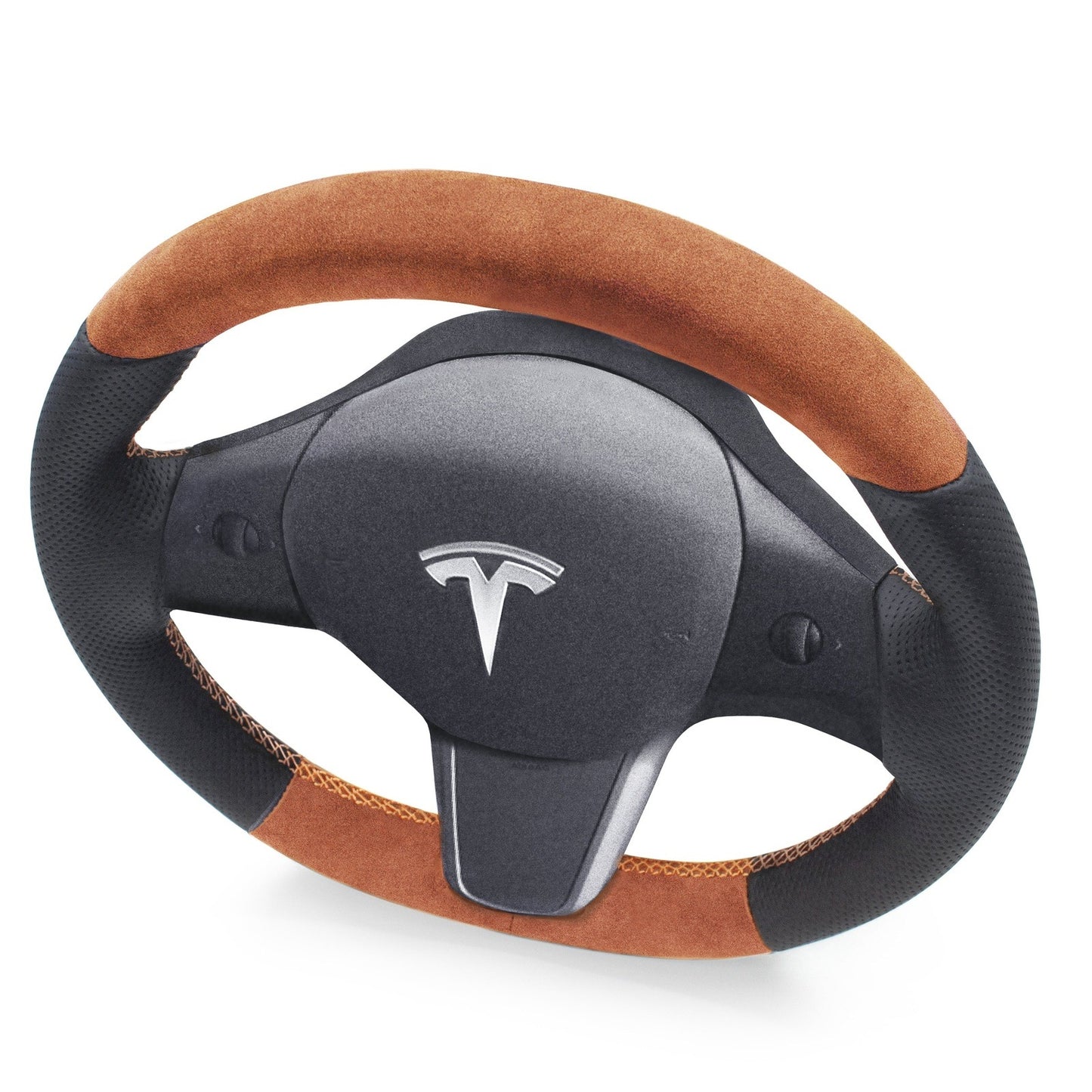 Leather and Alcantara Steering Wheel Re-Trim for Tesla Model Y - Electrovogue