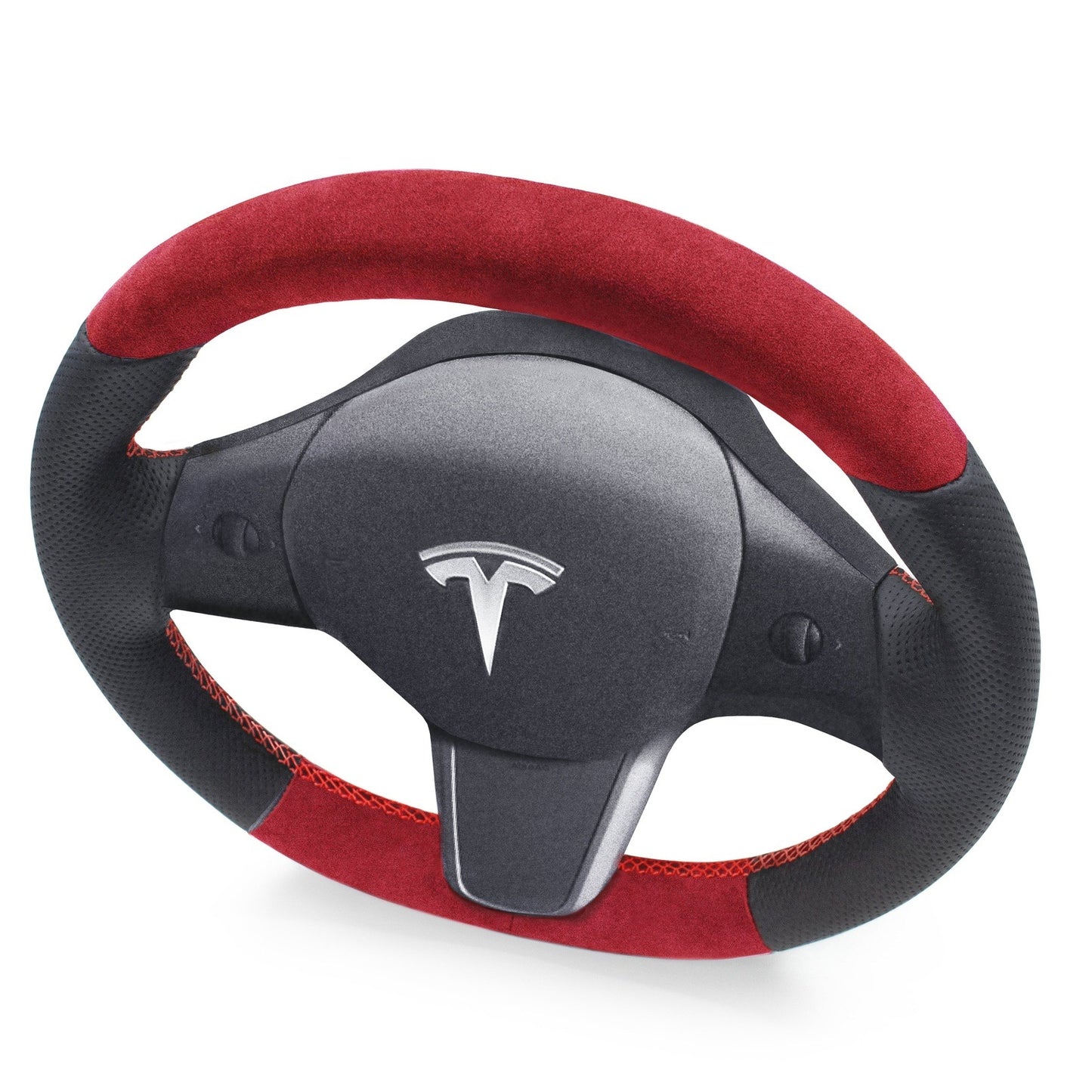 Leather and Alcantara Steering Wheel Re-Trim for Tesla Model Y - Electrovogue