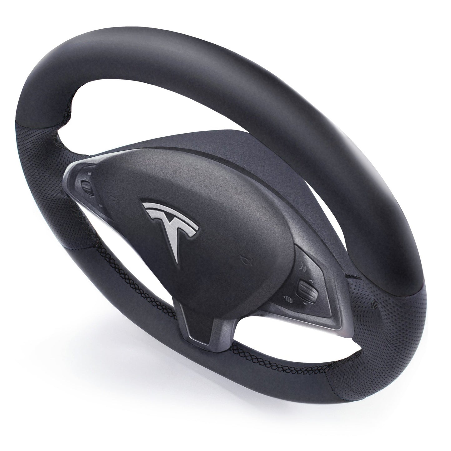 Leather Steering Wheel Re-Trim for Tesla Model X - Electrovogue