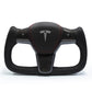 Yoke Perforated Leather & Carbon Steering Wheel for Tesla Model Y