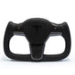 Yoke Perforated Leather & Carbon Steering Wheel for Tesla Model Y