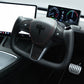 Yoke Perforated Leather & Carbon Steering Wheel for Tesla Model Y