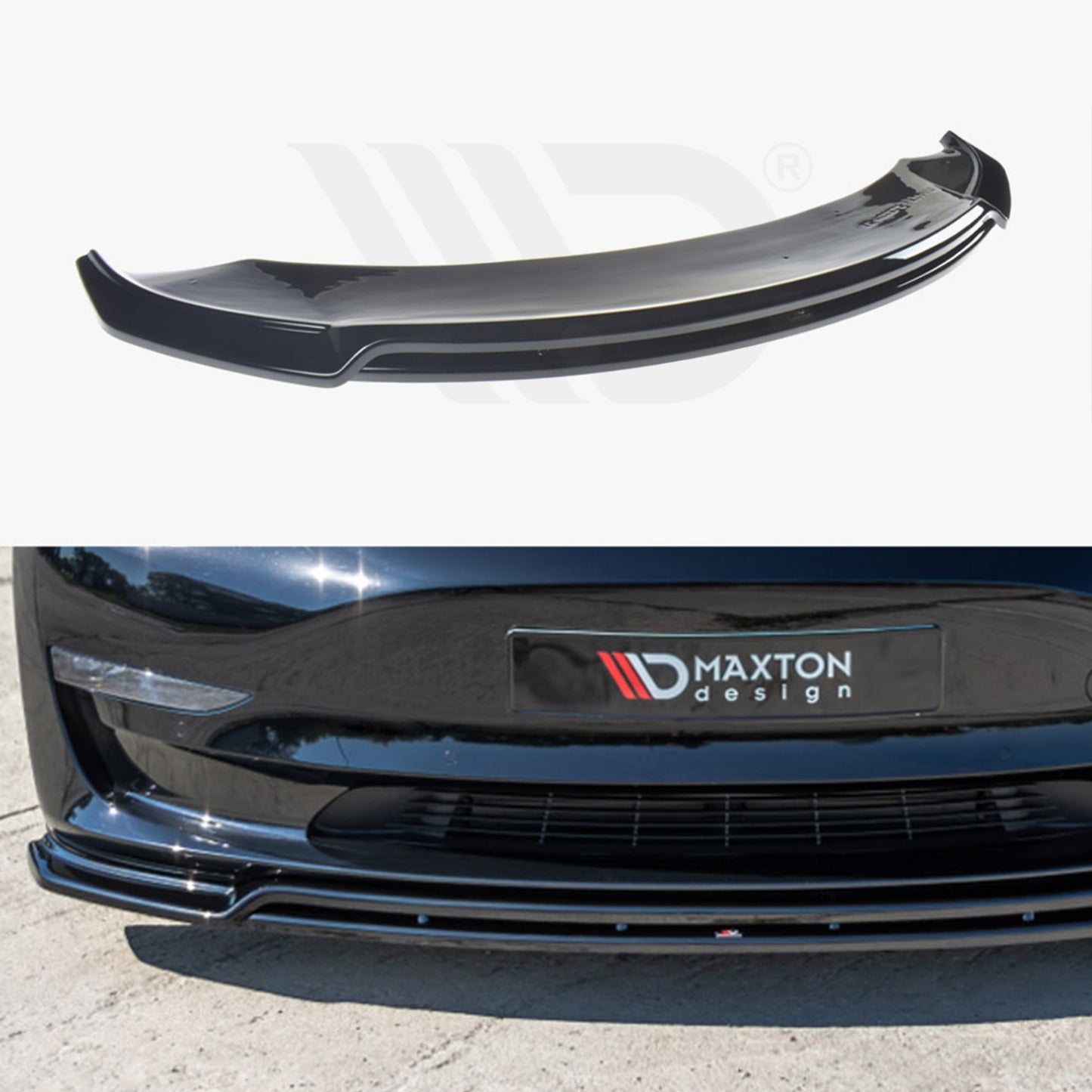 MAXTON® DESIGN Front Splitter / Version 2 for Tesla Model 3 - Electrovogue