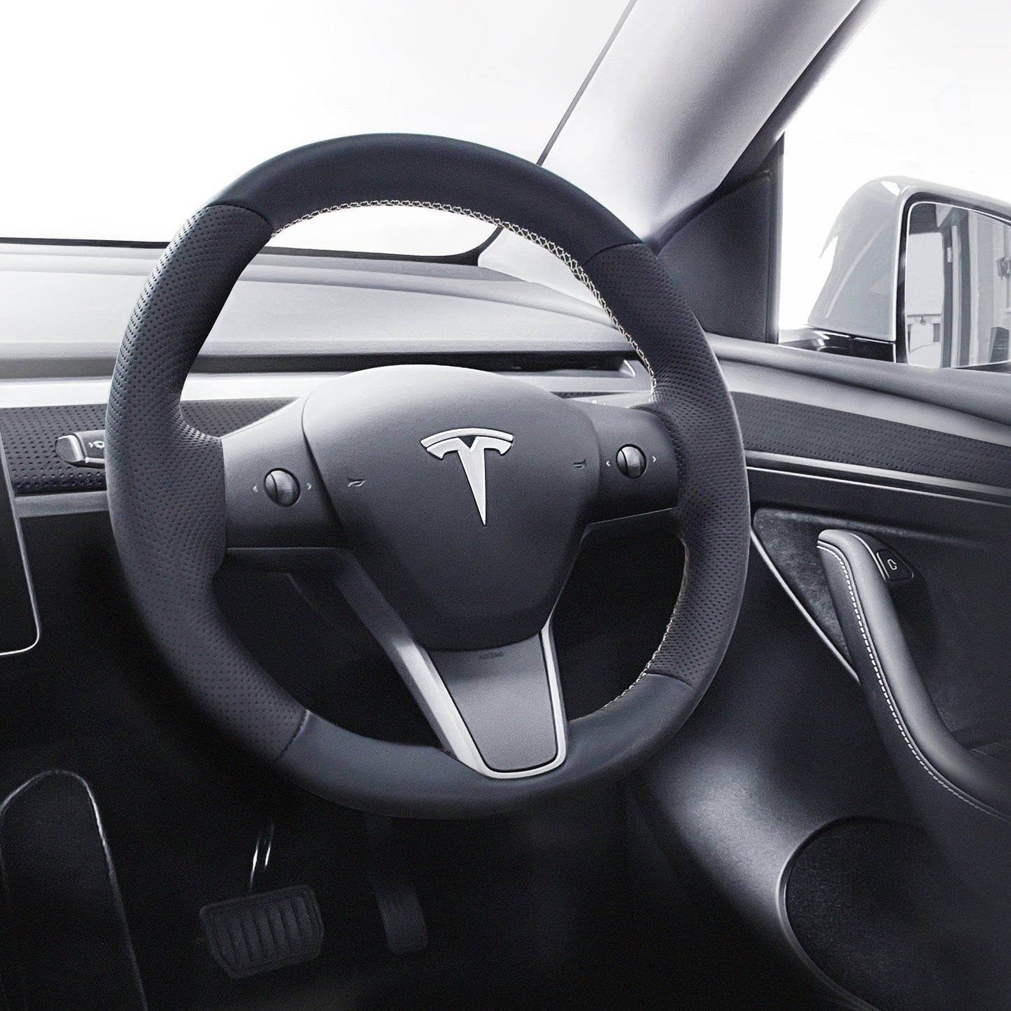 Leather Steering Wheel Re-Trim for Tesla Model 3