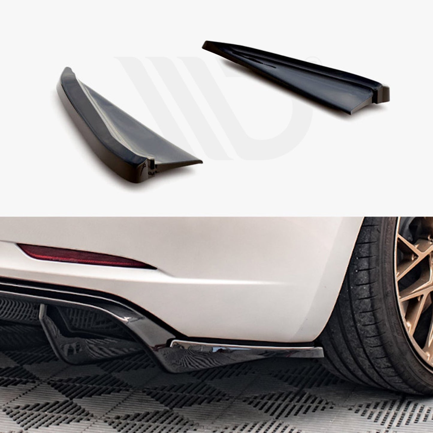 MAXTON® DESIGN Rear Side Splitters / Version 2 for Tesla Model 3