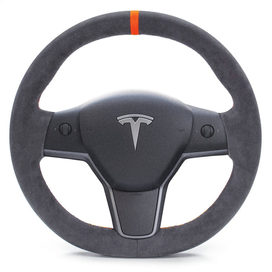 Alcantara Classic Steering Wheel Re-Trim for Tesla Model Y - Electrovogue
