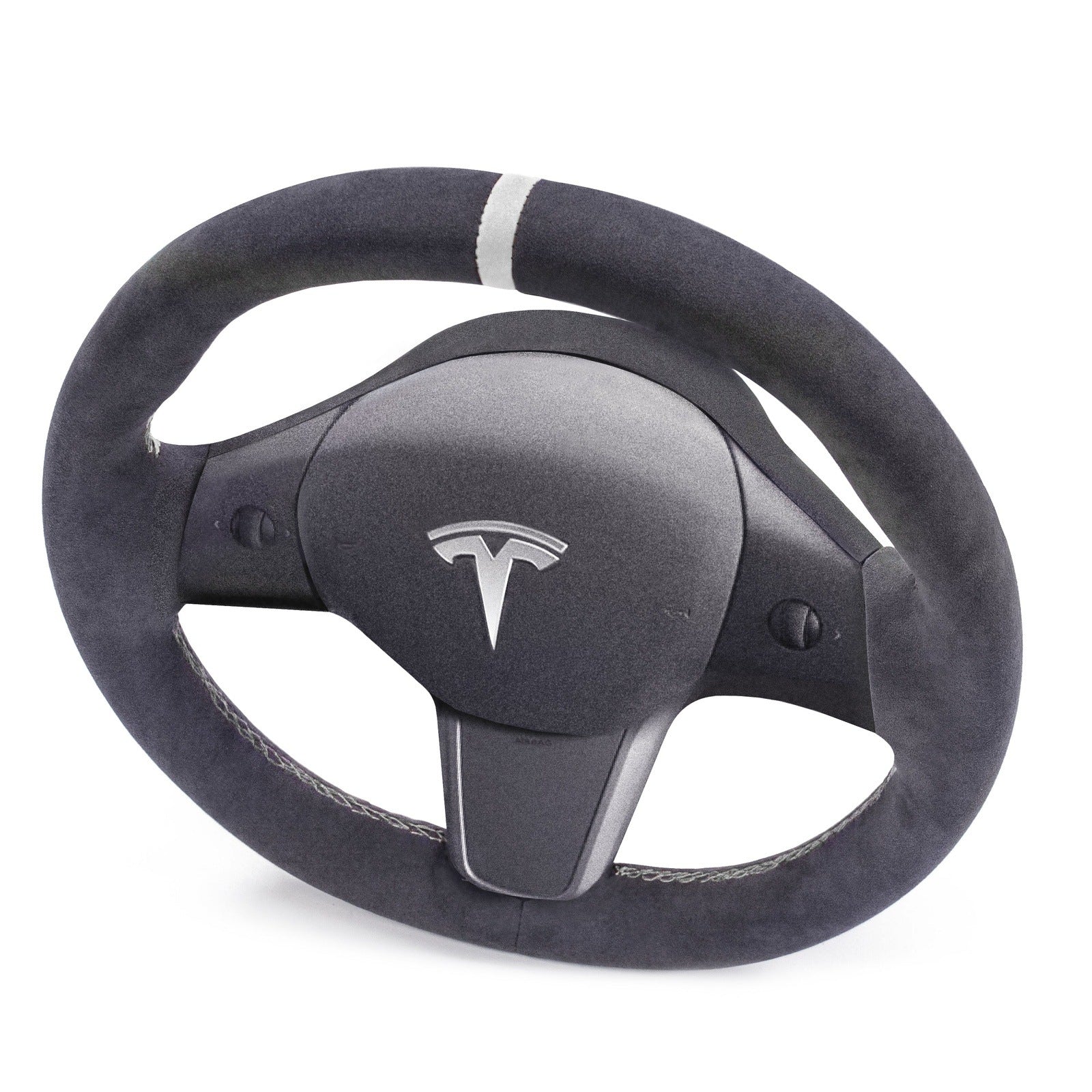 Alcantara Classic Steering Wheel Re-Trim for Tesla Model 3 - Electrovogue