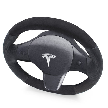 Leather and Alcantara Steering Wheel Re-Trim for Tesla Model 3 - Electrovogue