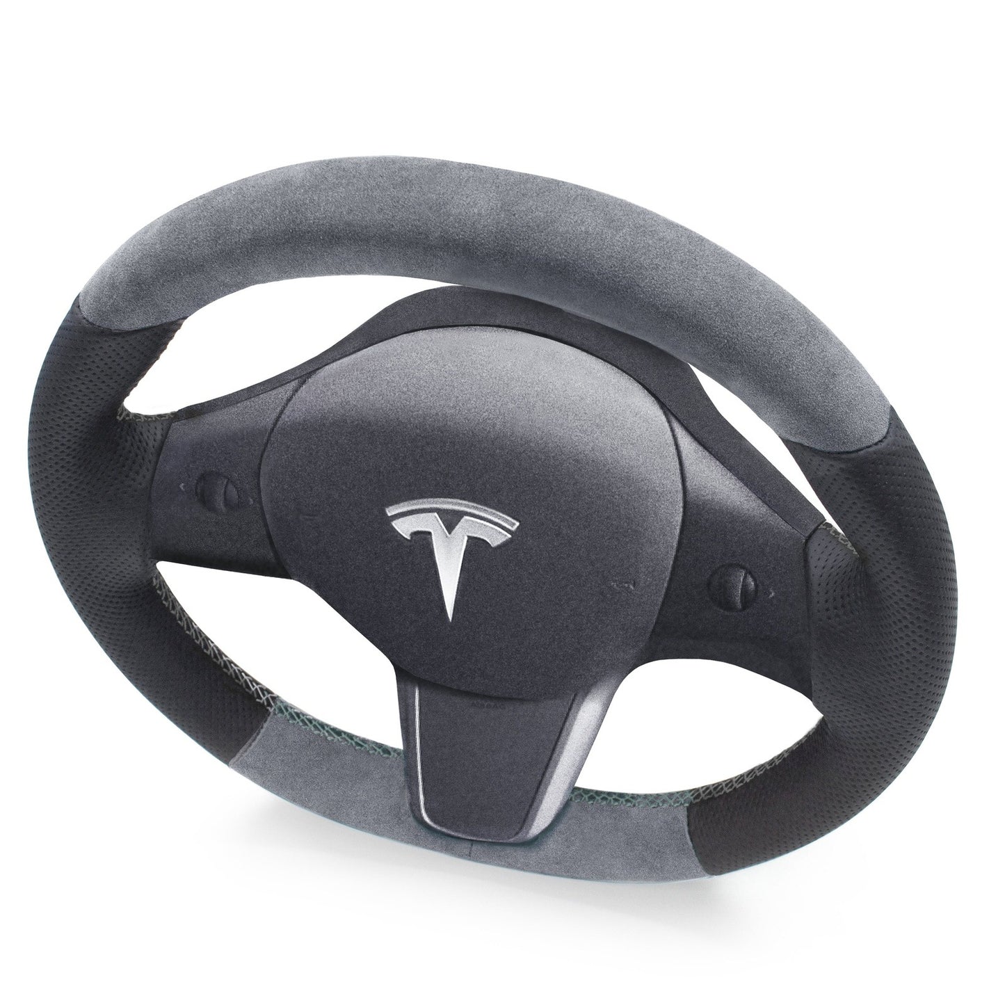 Leather and Alcantara Steering Wheel Re-Trim for Tesla Model 3